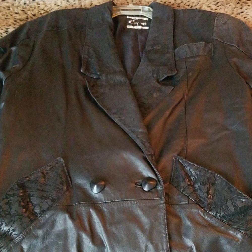 Leather trench coat